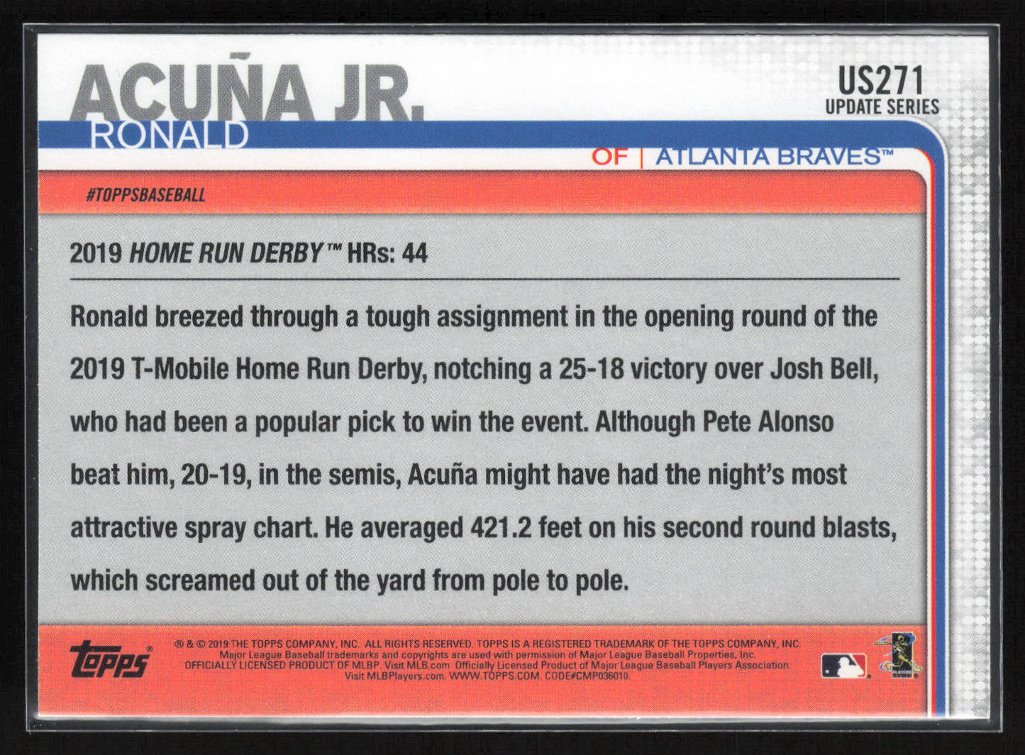 2019 Topps Update #US271 Ronald Acuña Jr.