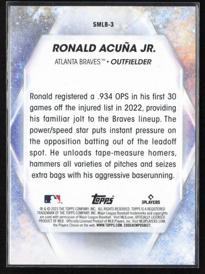 2023 Topps #SMLBC-3 Ronald Acuña Jr. Stars of MLB Chrome