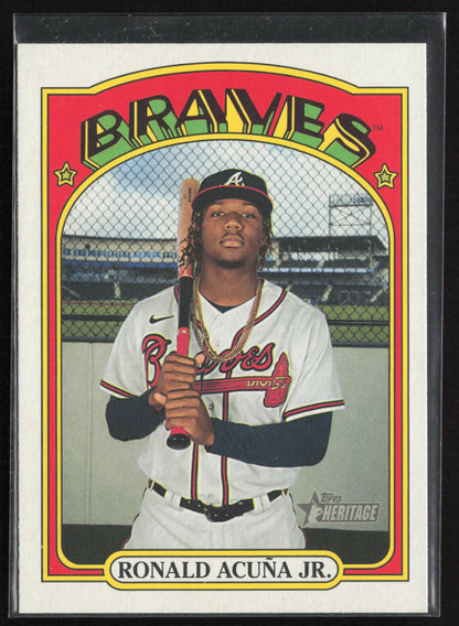 2021 Topps Heritage 5x7 #299 Ronald Acuña Jr. Gold 5x7 #/10