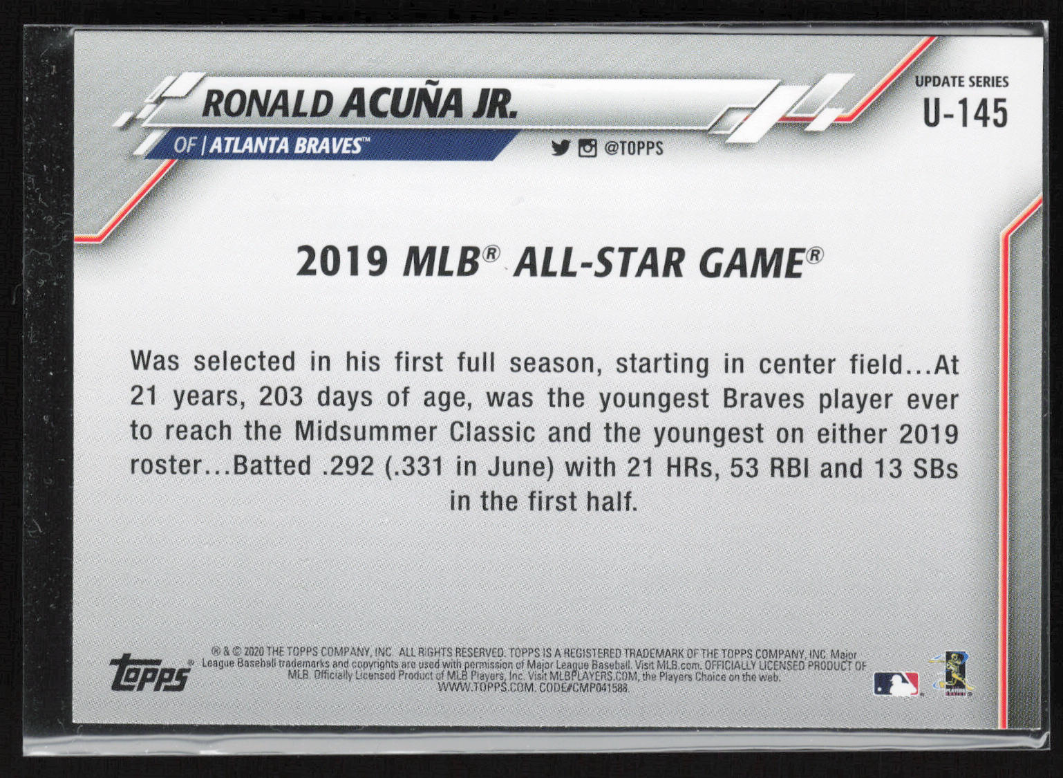 2020 Topps Update #U-145 Ronald Acuña Jr.