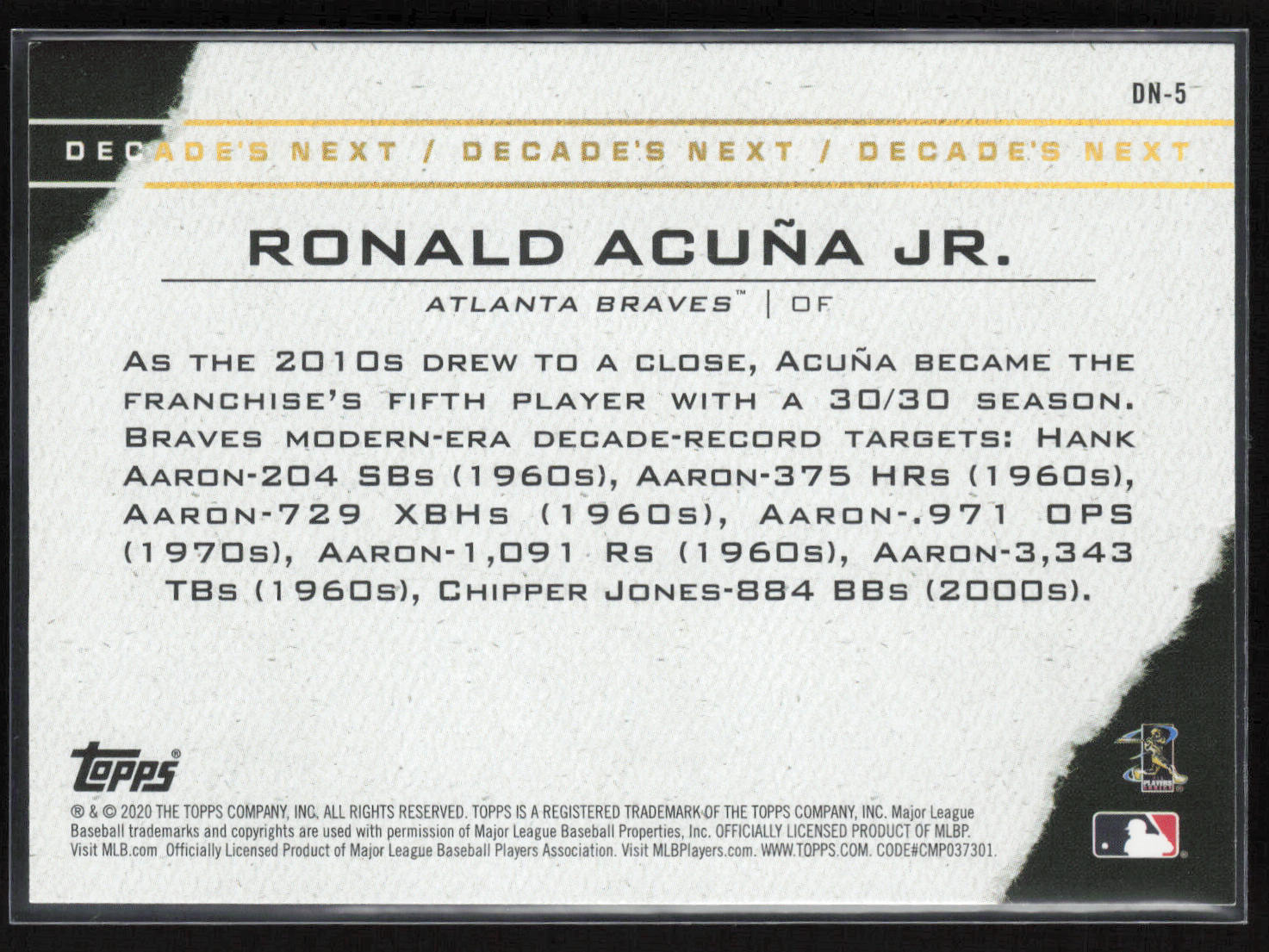 2020 Topps #DN-5 Ronald Acuña Jr. Decade's Next