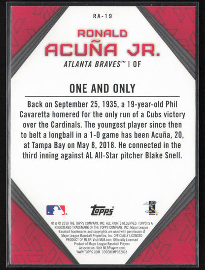 2019 Topps #RA-19 Ronald Acuña Jr. Player Highlights