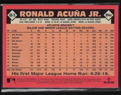2021 Topps Update #86B-39 Ronald Acuña Jr. 35th Anniversary