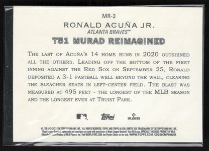 2021 Topps Allen & Ginter #MR-3 Ronald Acuña Jr. T51 MURAD Reimagined
