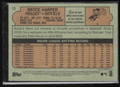 2021 Topps Heritage #13 Bryce Harper
