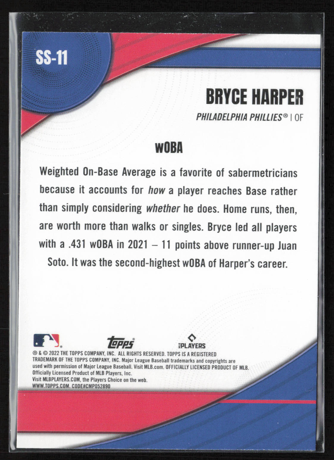 2022 Topps #SS-11 Bryce Harper Significant Statistics