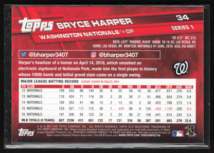 2017 Topps #34 Bryce Harper Rainbow Foil