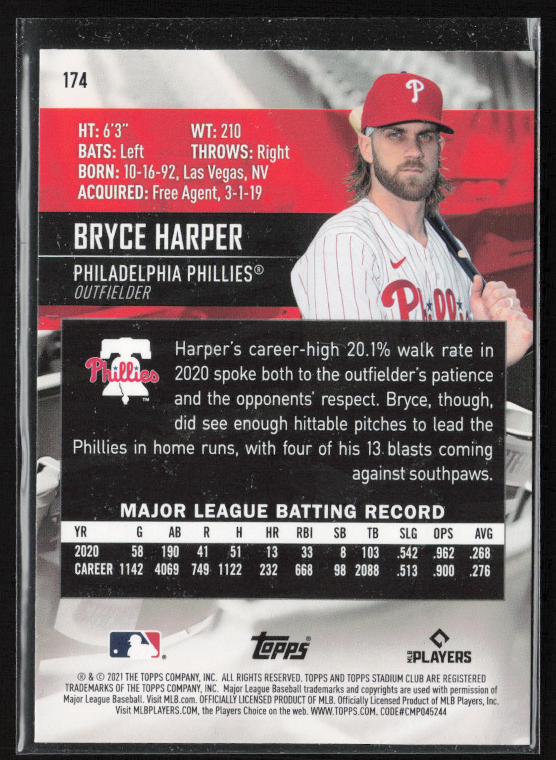 2021 Stadium Club #TC-10-100649 Bryce Harper