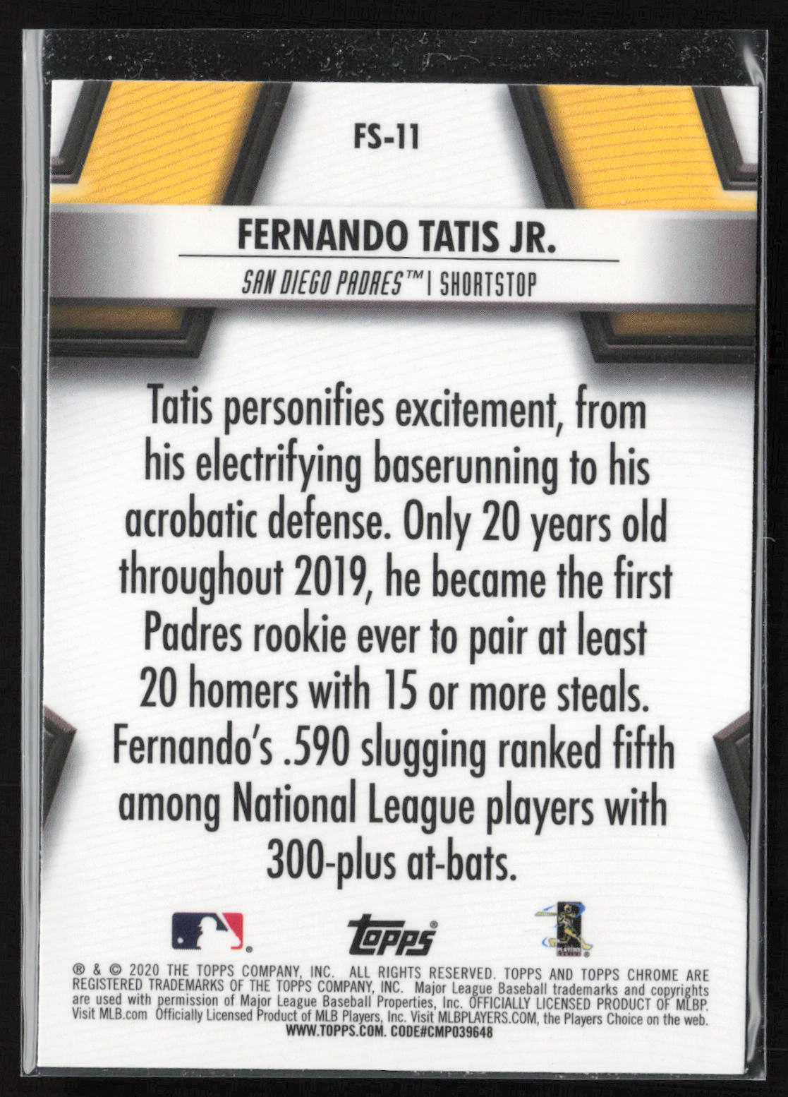 2020 Topps Chrome #FS-11 Fernando Tatis Jr. Future Stars