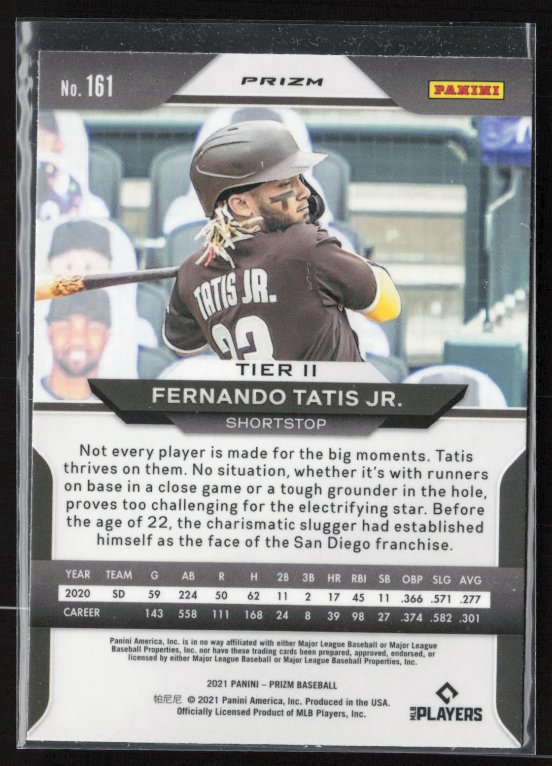 2021 Panini Prizm #161 Fernando Tatis Jr. Purple Prizm