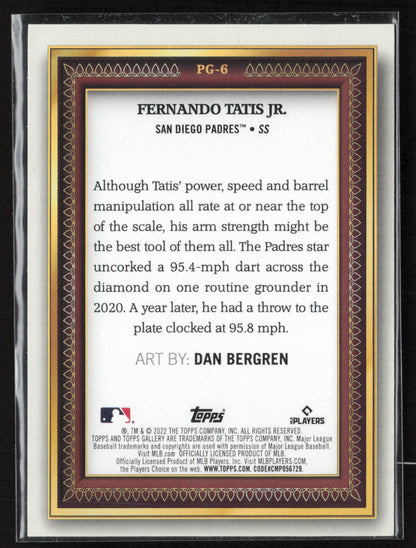 2022 Topps Gallery #PG-6 Fernando Tatis Jr. Portrait Gallery