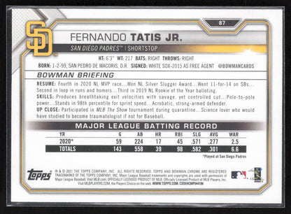2021 Bowman #87 Fernando Tatis Jr.