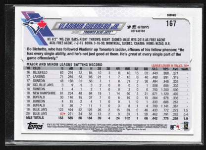 2021 Topps Chrome #167 Vladimir Guerrero Jr. Refractor