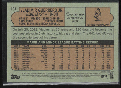 2021 Topps Heritage #193 Vladimir Guerrero Jr.