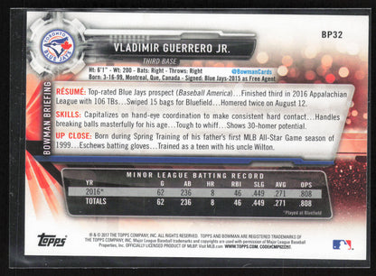 2017 Topps Holiday Bowman #TH-VGJ Vladimir Guerrero Jr.
