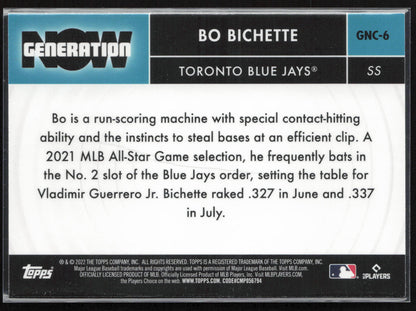 2022 Topps Chrome Update #GNC-6 Bo Bichette Generation Now Chrome