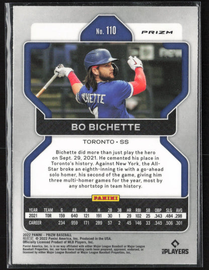 2022 Panini Prizm #110 Bo Bichette Purple Prizm
