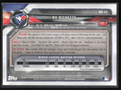 2018 Bowman Draft #BD-32 Bo Bichette