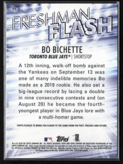 2020 Topps Chrome #FF-1 Bo Bichette Freshman Flash