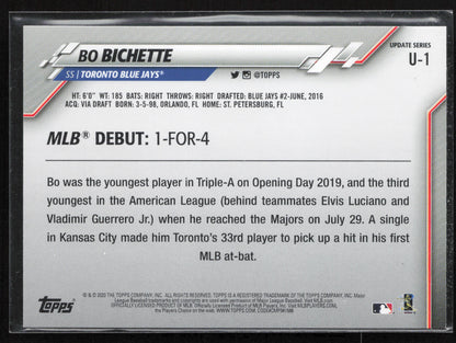 2020 Topps Update #U-1 Bo Bichette