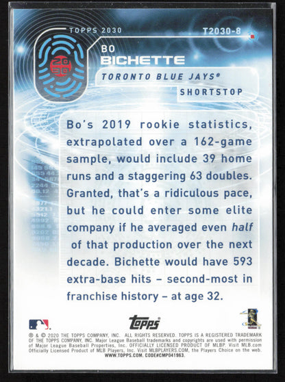 2020 Topps #T2030-8 Bo Bichette Topps 2030