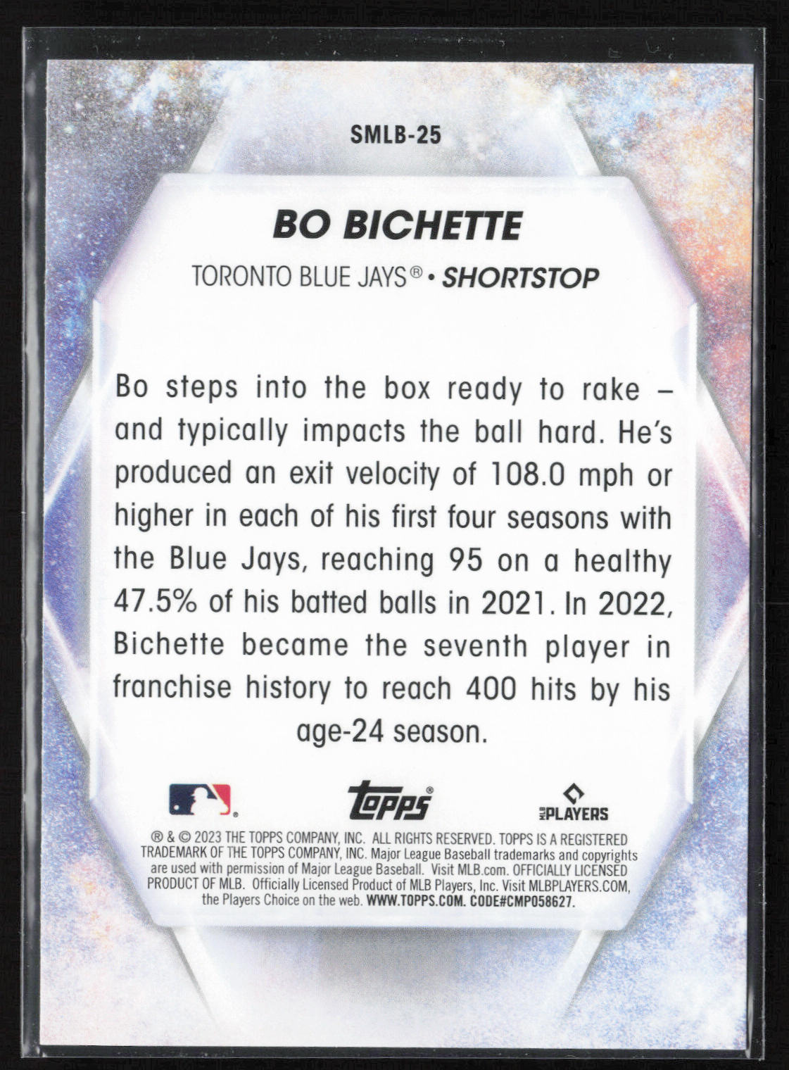 2023 Topps #SMLBC-25 Bo Bichette Stars of MLB Chrome