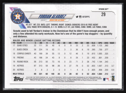 2021 Topps Opening Day #29 Yordan Alvarez