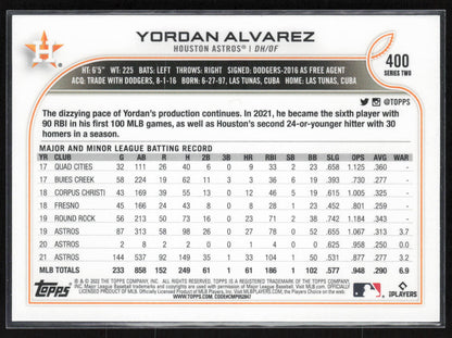 2022 Topps #400 Yordan Alvarez