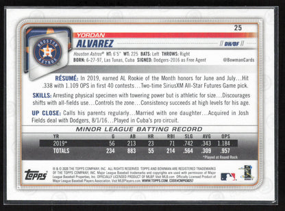 2020 Bowman #25 Yordan Alvarez