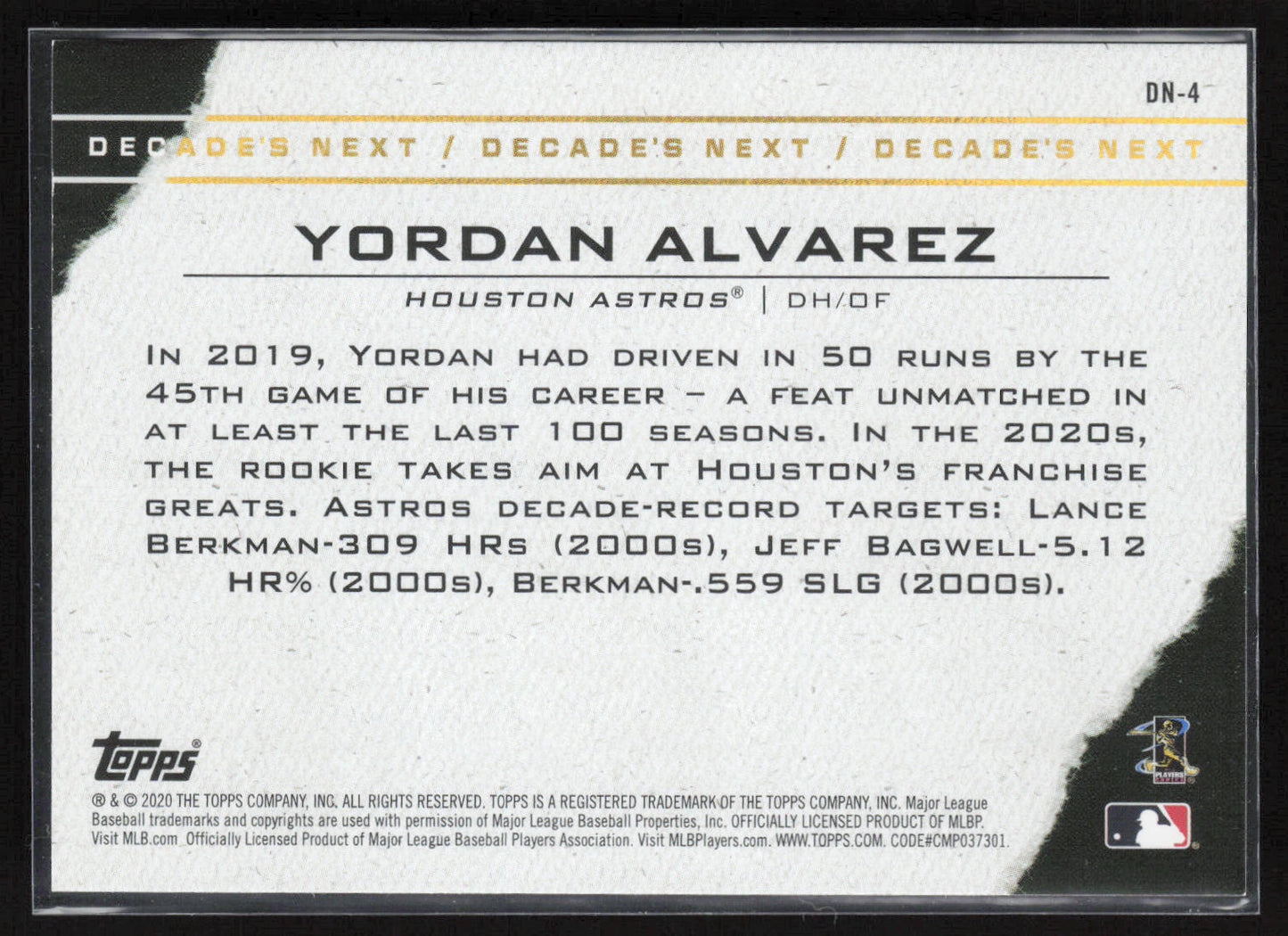 2020 Topps #DN-4 Yordan Alvarez Decade's Next