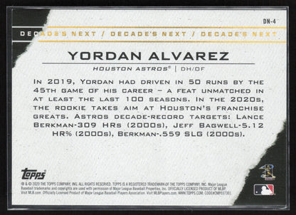 2020 Topps #DN-4 Yordan Alvarez Decade's Next
