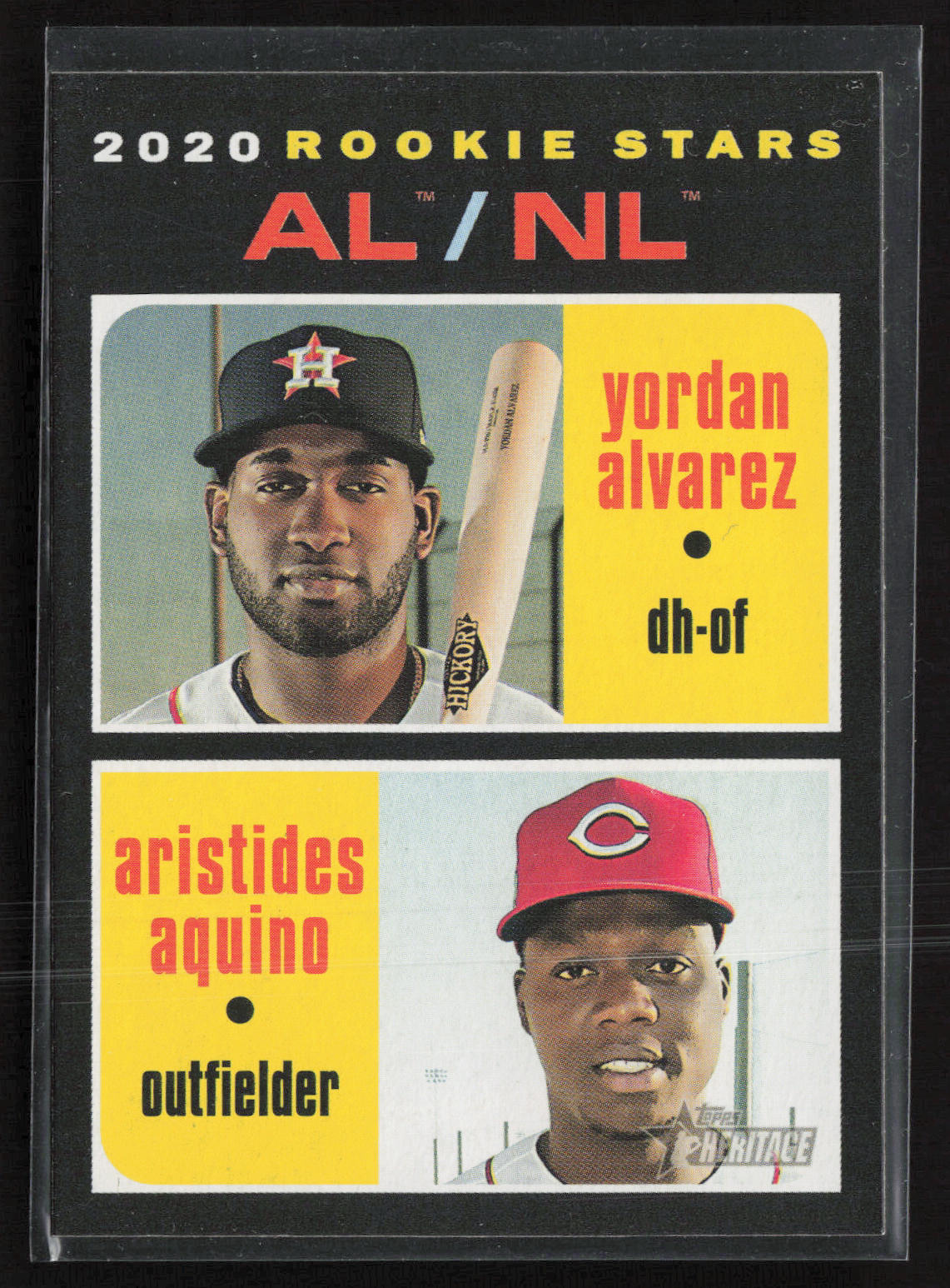 2020 Topps Heritage #54 AL/NL Rookie Stars (Yordan Alvarez / A. Aquino) RC