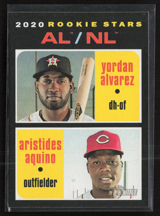 2020 Topps Heritage #54 AL/NL Rookie Stars (Yordan Alvarez / A. Aquino) RC