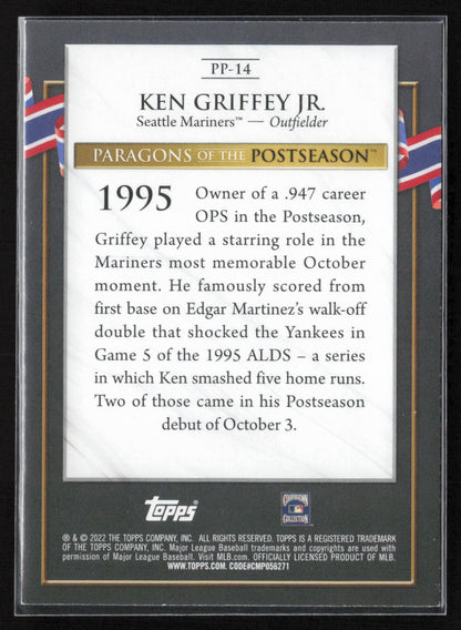 2022 Topps Update #PP-14 Ken Griffey Jr. Paragons of the Postseason