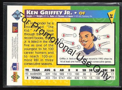 1994 Upper Deck Fun Pack #24 Ken Griffey Jr. Promo