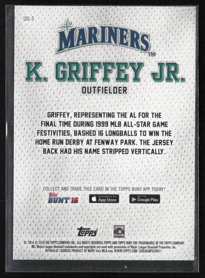 2016 Topps Bunt #UU-5 Ken Griffey Jr. Unique Unis
