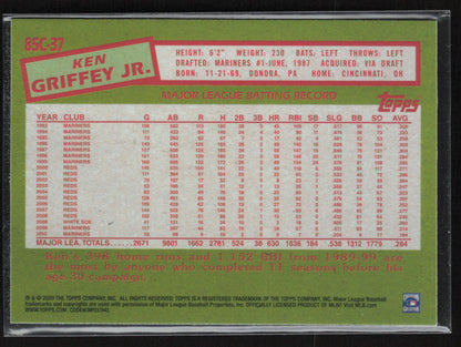 2020 Topps #85C-37 Ken Griffey Jr. 1985 Topps Chrome Silver
