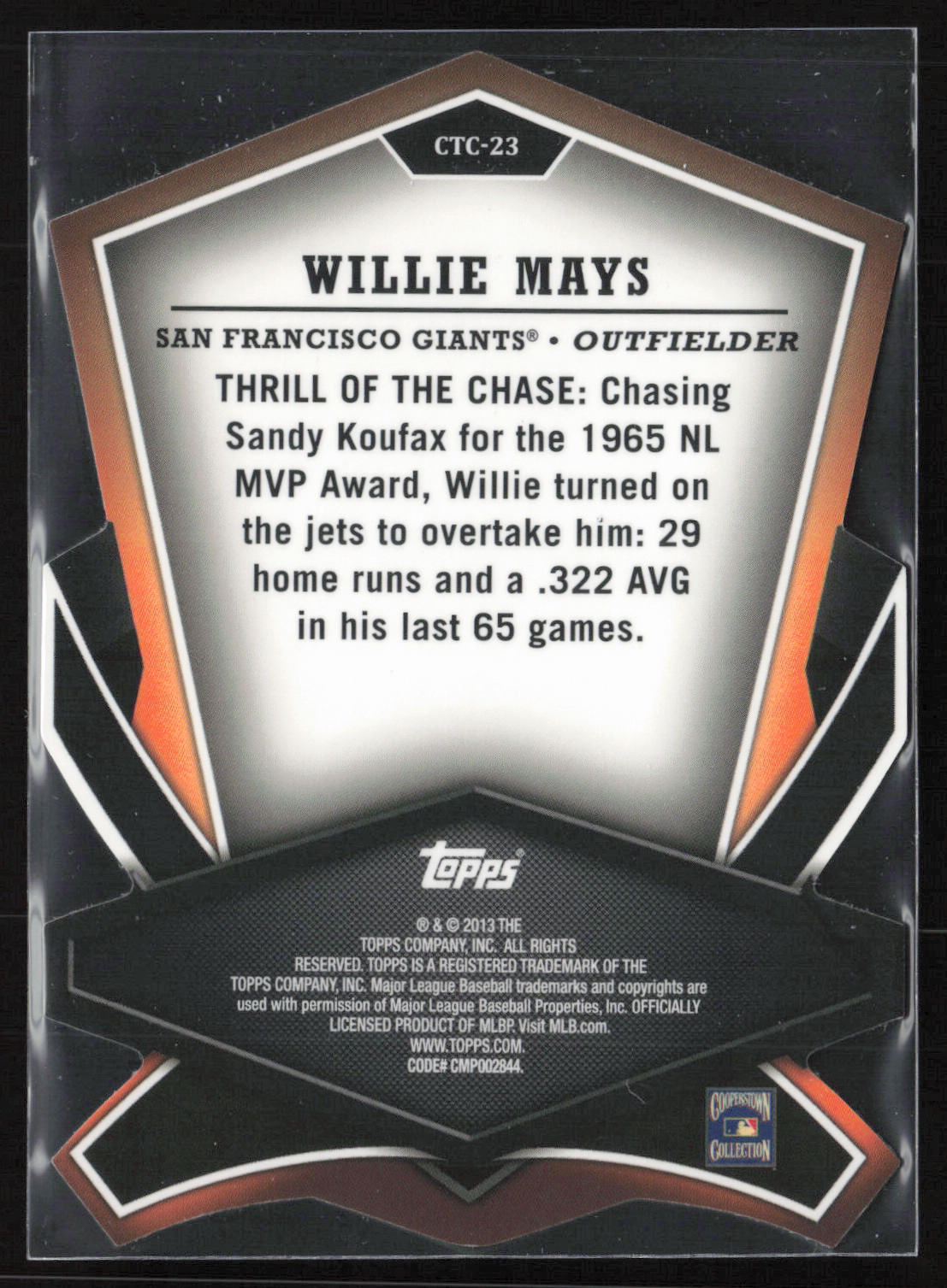 2013 Topps #CTC-23 Willie Mays Cut to the Chase