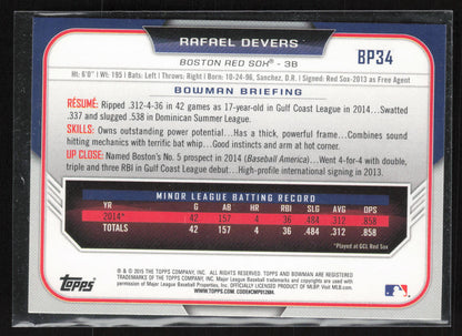 2015 Bowman #BP34 Rafael Devers Prospects