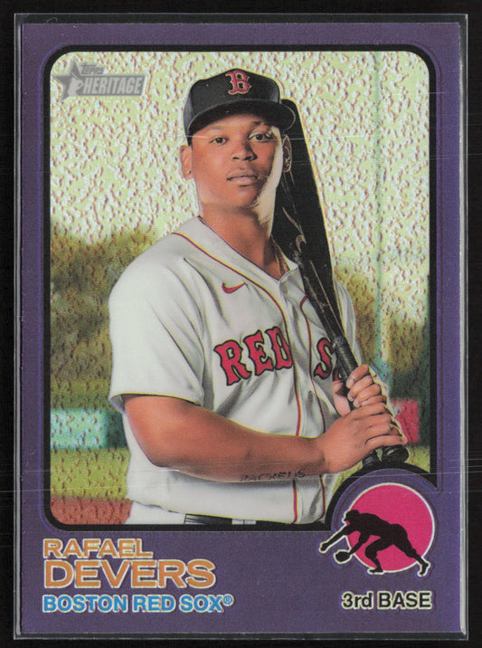 2022 Topps Heritage #244 Rafael Devers Chrome Purple Refractor