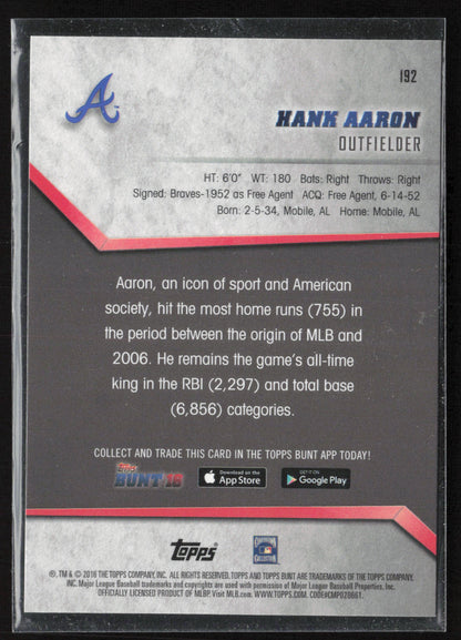 2016 Topps Bunt #192 Hank Aaron