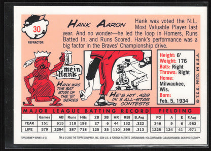 2000 Topps #5 Hank Aaron Hank Aaron Chrome