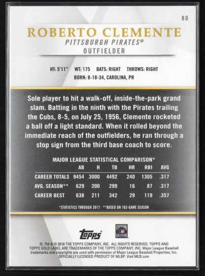 2018 Topps Gold Label #80 Roberto Clemente