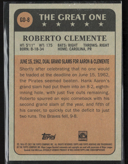 2021 Topps Heritage #GO-8 Roberto Clemente The Great One