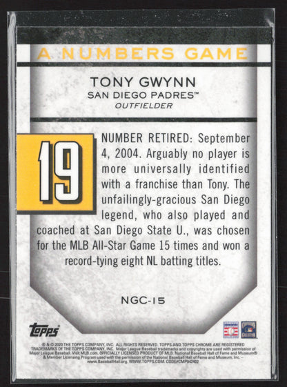 2020 Topps Update #NG-15 Tony Gwynn A Numbers Game