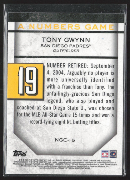 2020 Topps Chrome Update #NGC-15 Tony Gwynn A Numbers Game