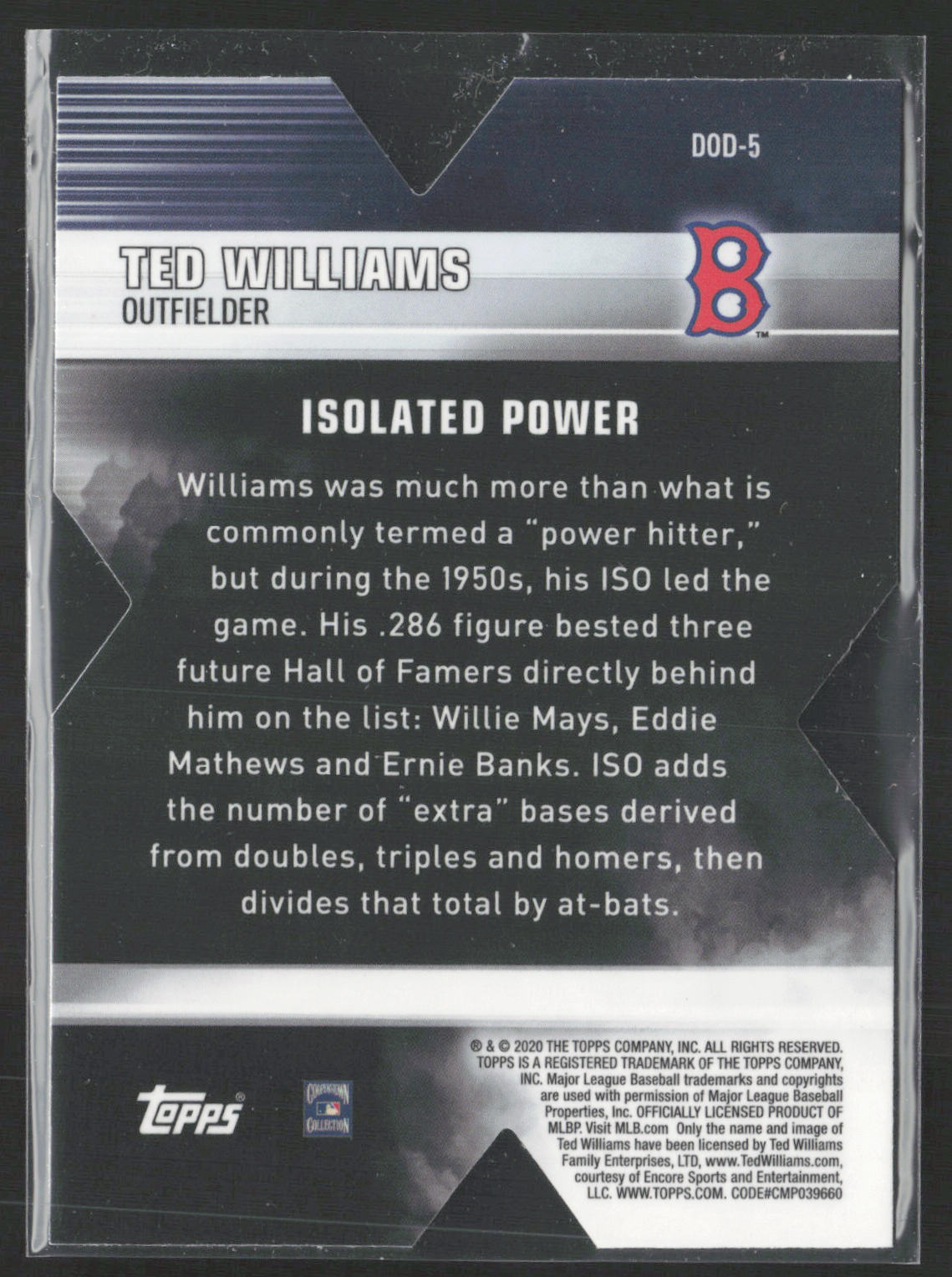 2020 Topps Chrome #DOD-5 Ted Williams Decade of Dominance Die Cut