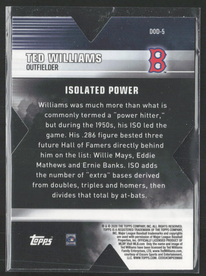2020 Topps Chrome #DOD-5 Ted Williams Decade of Dominance Die Cut