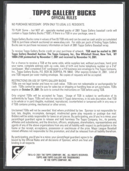 2001 Topps Gallery #NNO Johnny Bench Bucks