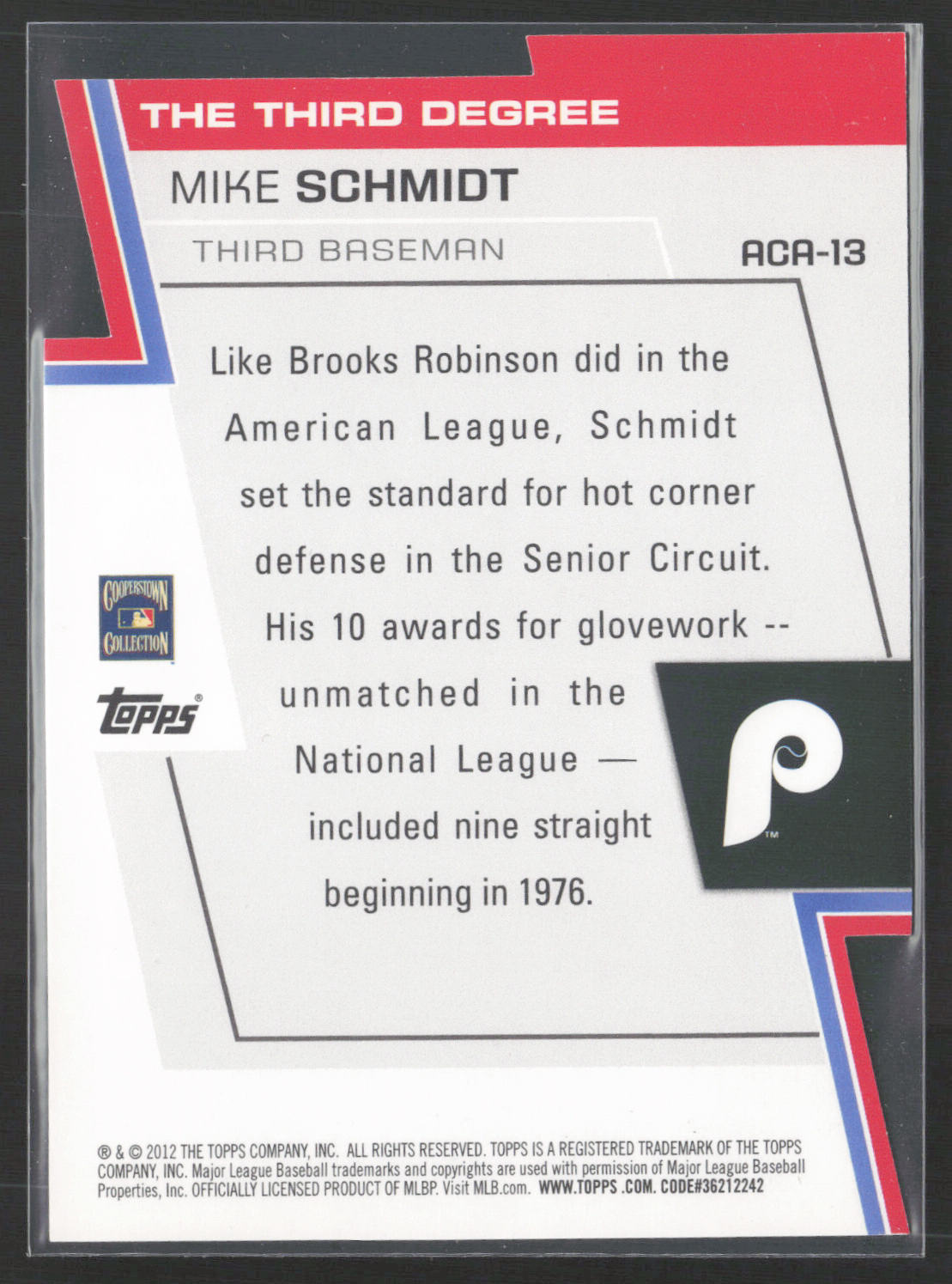 2012 Topps #ACA-13 Mike Schmidt A Cut Above